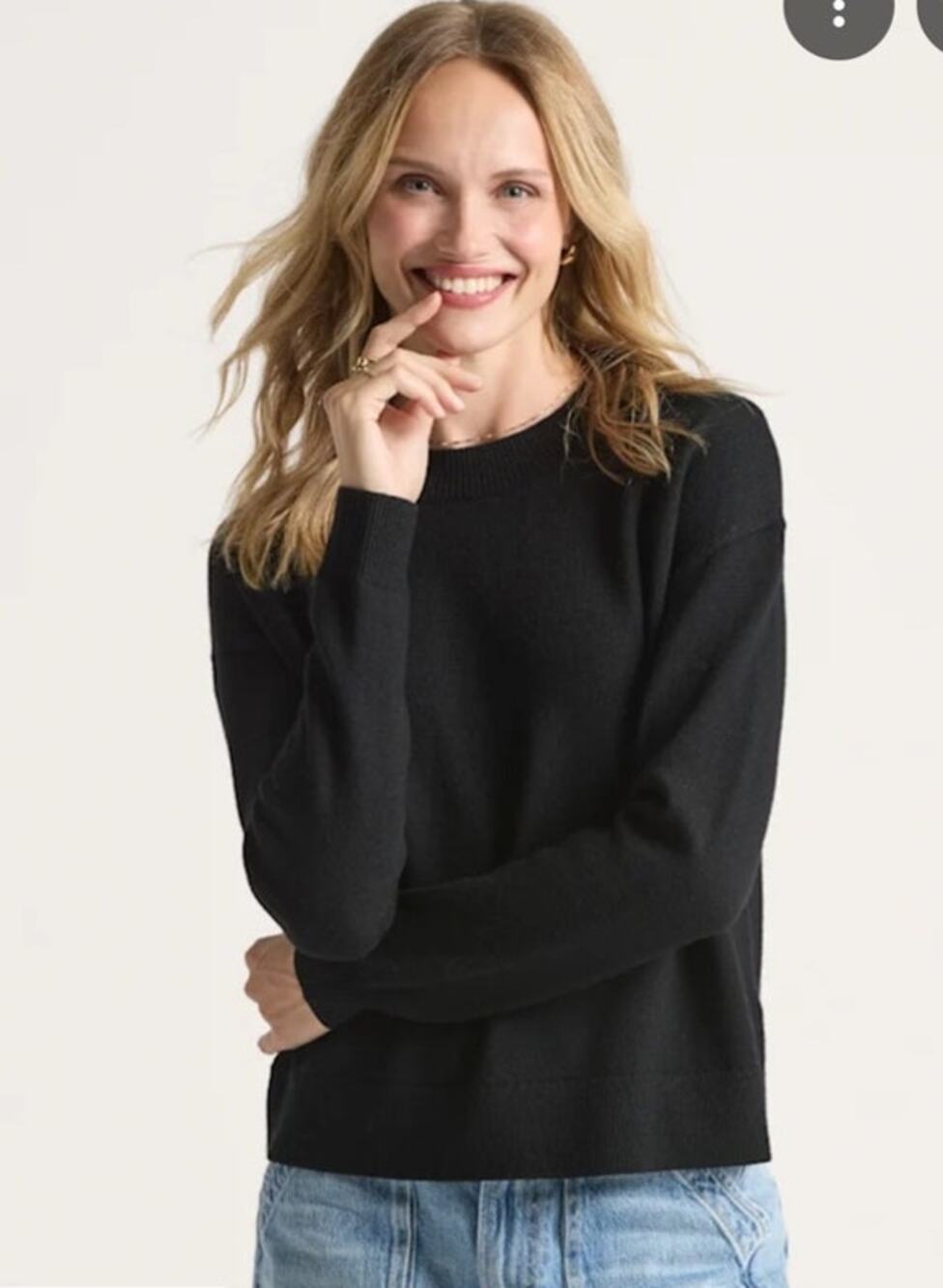Pendleton Womens 100% Merino Wool Black Sweater Relaxed High Low Hem Pullover